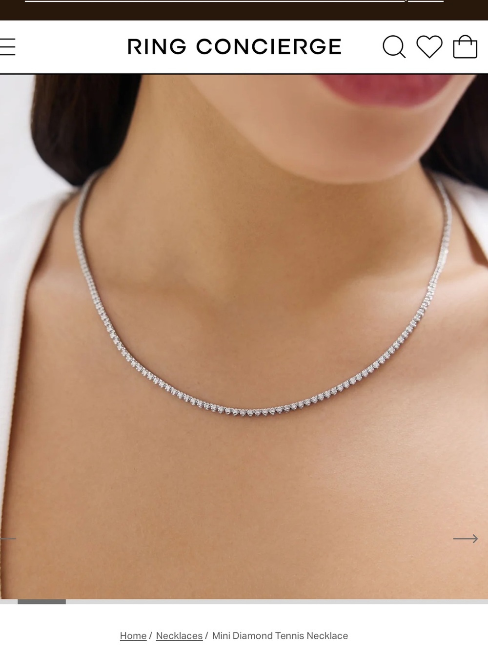 Mini Diamond Tennis Necklace - Silver